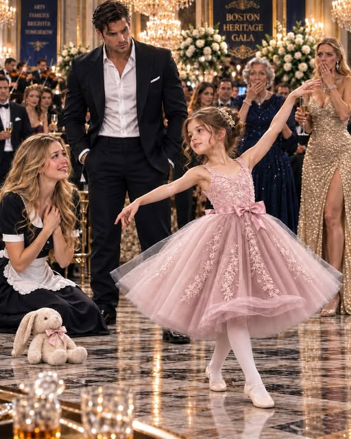 A billionaire’s fiancée mocked my six-year-old daughter in front of two hundred of Boston’s wealthiest guests, offering me $1 million if my little girl could “outdance” her. Everyone expected Lucia to embarrass herself—until the orchestra began playing our family’s secret song, and billionaire Adrian Vale went pale because that melody was never supposed to exist outside his family.