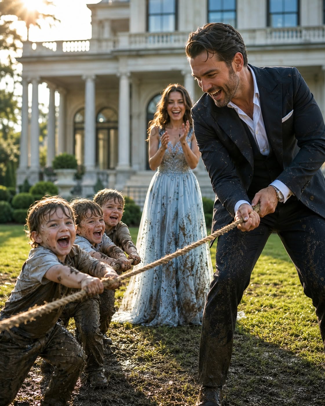 THE MAFIA BOSS CAME HOME EARLY AND FOUND HIS NANNY IN THE MUD WITH HIS THREE SONS—THEN EVERYTHING CHANGED