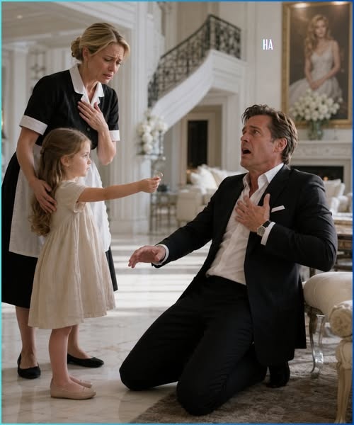 The Maid’s Little Girl Handed the Millionaire His Dead Wife’s Ring and the Truth Made Him Collapse The three-year-old girl stood in the middle of Nathaniel Cole’s forbidden study, holding out her tiny hand. “The pretty lady said this belongs to the sad man.”