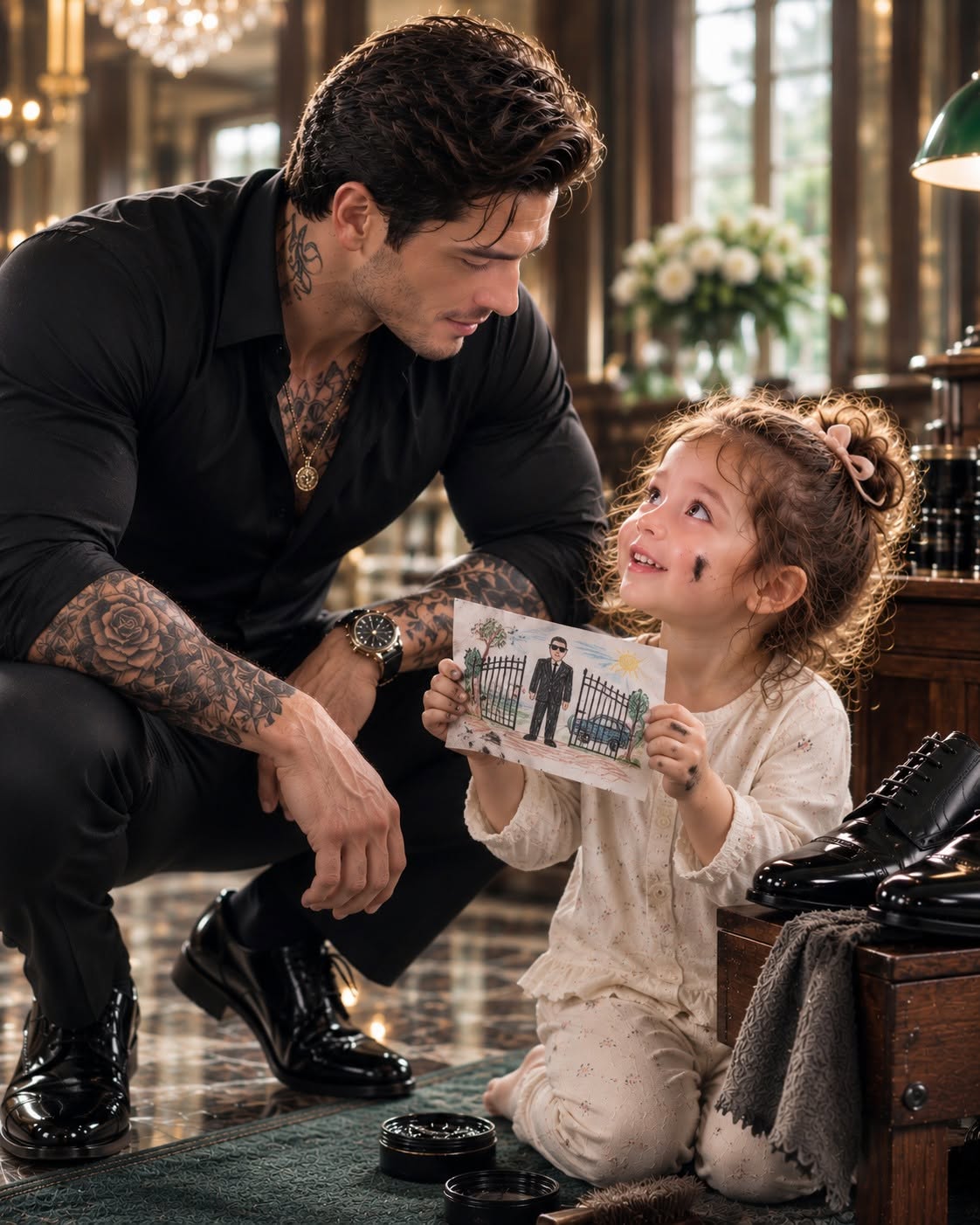 THE LITTLE GIRL ACCIDENTALLY RUINED A FEARED MAFIA BOSS’S EXPENSIVE SHOES—AND HER DRAWING EXPOSED THE TRAITOR AT HIS GATE