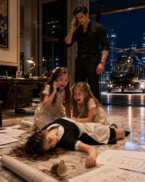 I collapsed on the floor of my home office, and before I lost consciousness, my eight-year-old twins called the billionaire man they'd never met. One question from them shattered the lie I'd protected for nearly a decade, and by the time he reached my house, nothing about our lives would ever be the same.