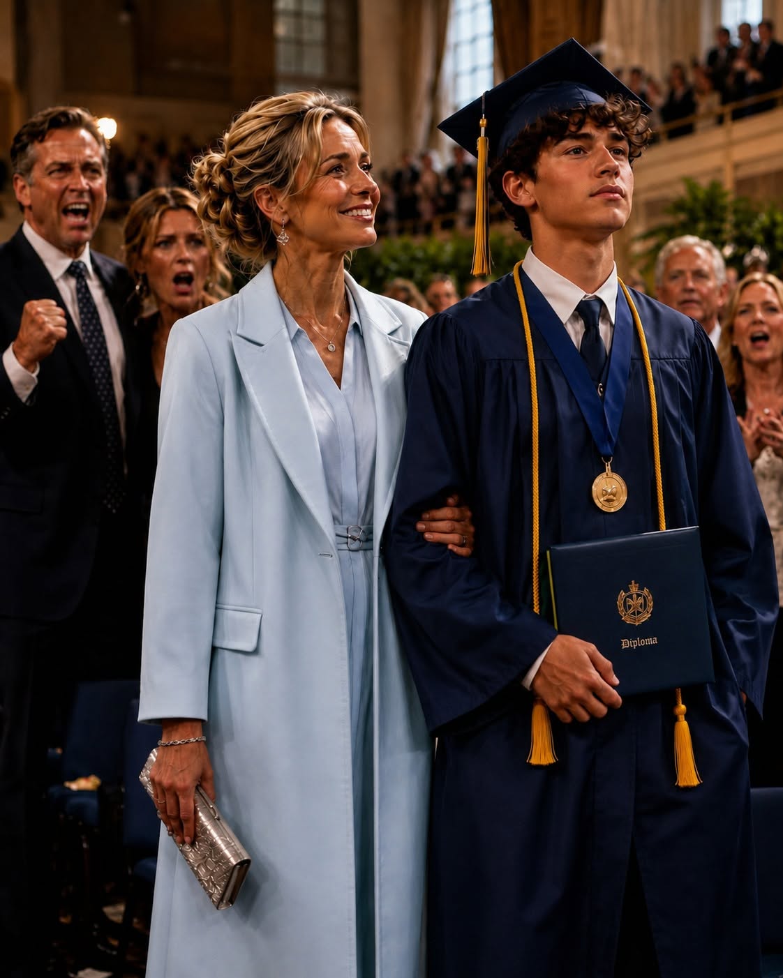 My husband abandoned me at 41, just weeks after I gave birth to the son we had spent sixteen years trying to have. He left me for an eighteen-year-old girl and laughed that a child born to an “old woman” would never amount to anything. Fifteen years later, that same son walked onto a stage, and within seconds, the life my ex-husband had built on arrogance and betrayal began to crumble.