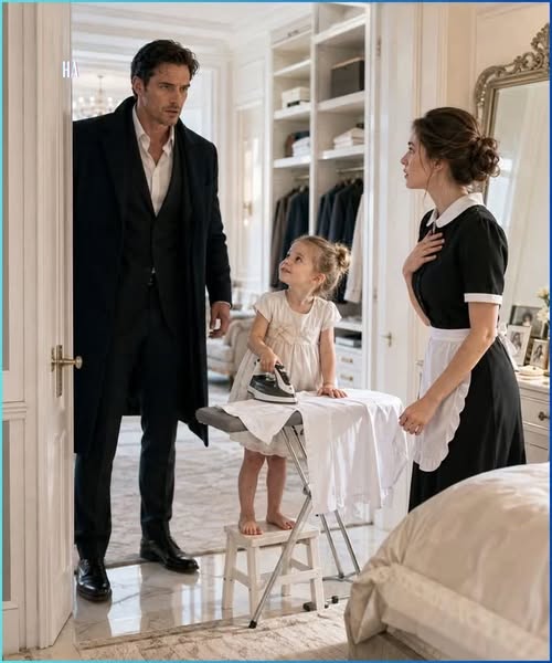 The Mafia Boss Came Home Early and Found the Maid’s Toddler Ironing His Shirt, and the Reason She Gave Him Changed Everything Dominic Vale had seen men beg for their lives without feeling a thing.