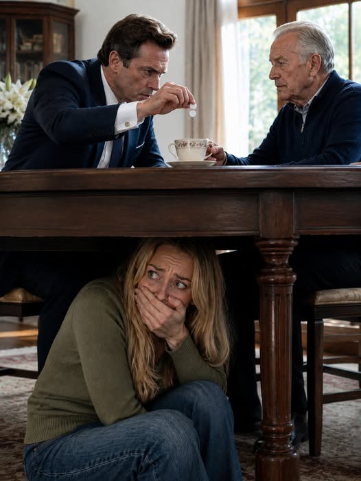 My Father Hid Me Under the Kitchen Table and Whispered, “Don’t Make a Sound.” Minutes Later, I Heard My Husband Demand the House and Admit That Our 12-Year Marriage Had Been Part of His Plan. I Didn’t Come Out or Scream. I Turned On My Phone’s Voice Recorder, Never Imagining the Secret That Was Still Waiting to Be Uncovered.