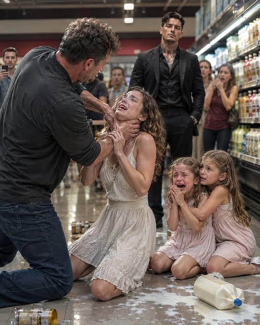 The first Saturday I let myself believe my daughters and I could have something as ordinary as ice cream, my ex-husband found us in a crowded Chicago supermarket and wrapped his hand around my throat. Everyone froze, phones came out, my little girls begged him to stop—and then a man in a black suit quietly removed his watch and rings.