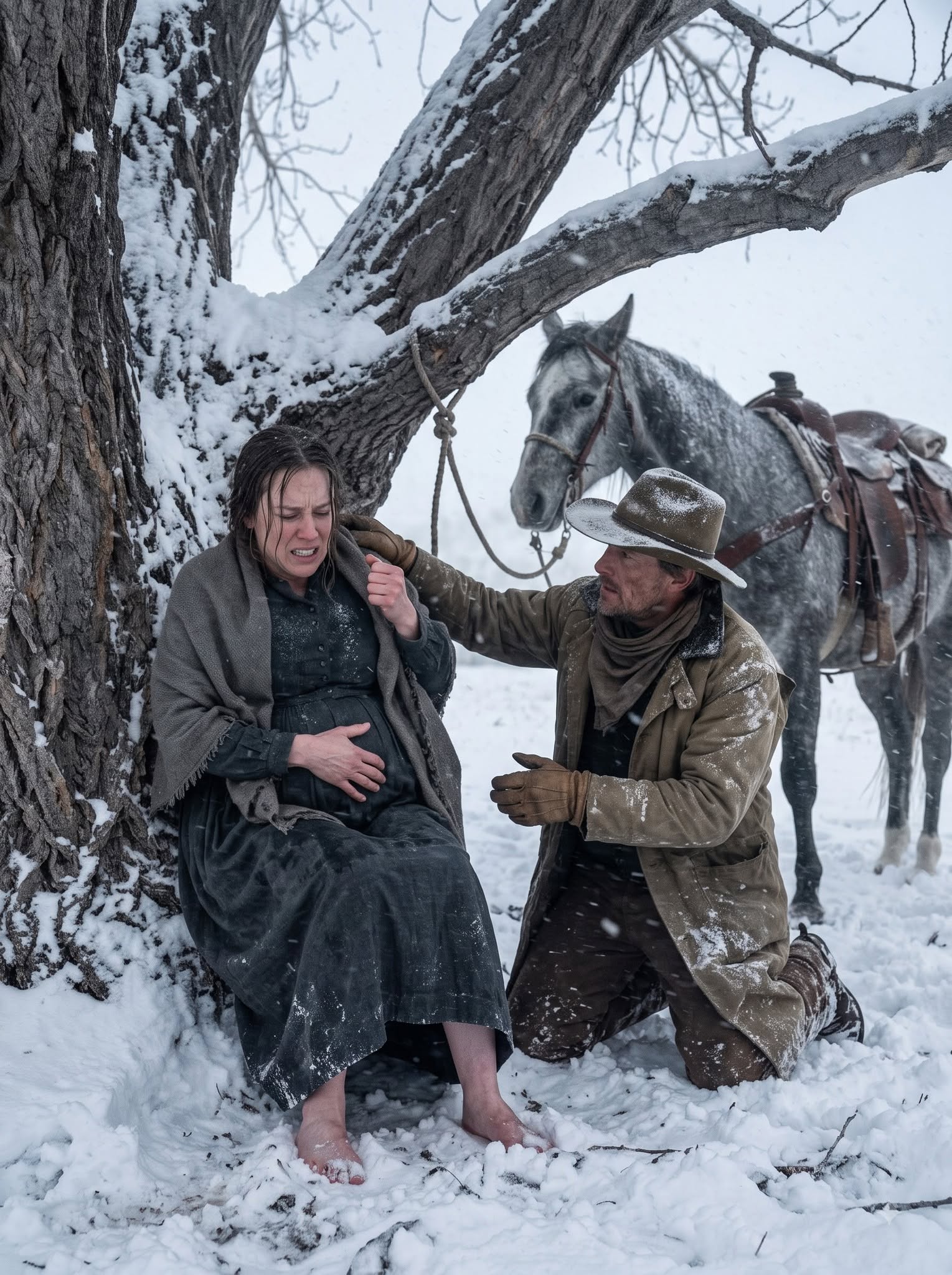 THEY THREW CLARA INTO A COLORADO BLIZZARD WHILE SHE WAS IN LABOR AND KEPT HER FOUR-YEAR-OLD SON BEHIND A BOLTED DOOR—THEN COWBOY GARRETT DAWSON HEARD HER SCREAM