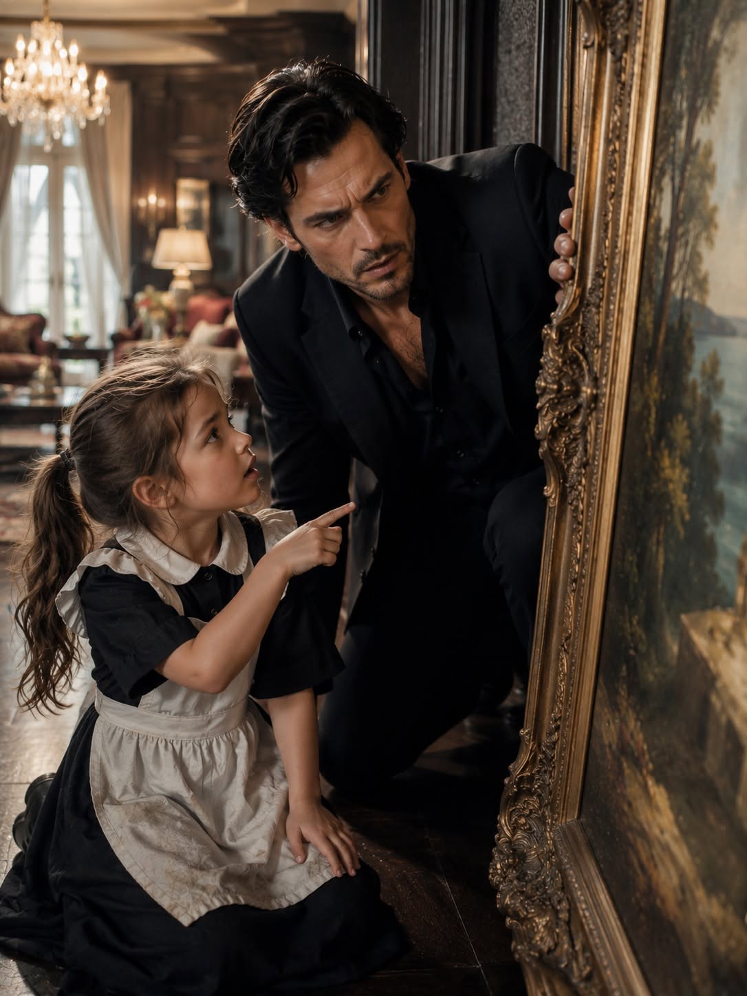 CHECK BEHIND THE PAINTING, SIR. THE MAID'S LITTLE DAUGHTER WHISPERED—THE MAFIA BOSS FROZE IN SHOCK