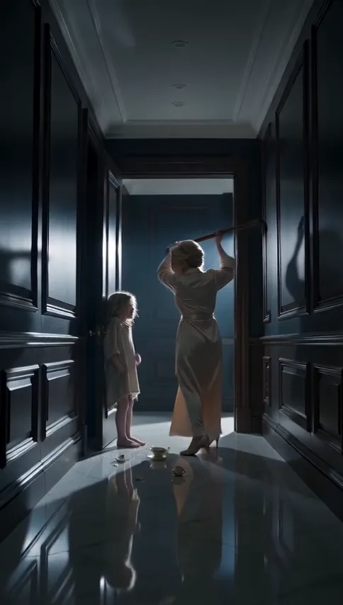 The wooden cane was already in the air when her father walked through the front door.  Seven-year-old Sophie