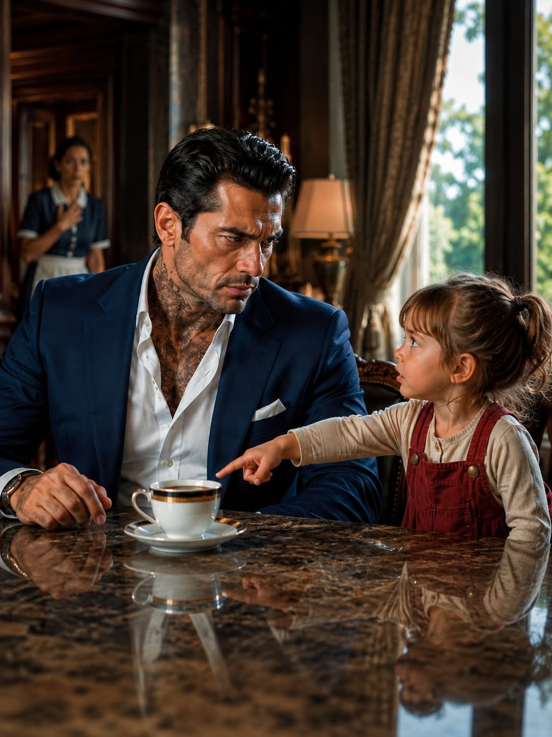 "Check Your Coffee, Sir!" The Maid’s Toddler Warned the Mafia Boss About His Coffee—But the Smell She Remembered Exposed the Traitor Inside His Own House