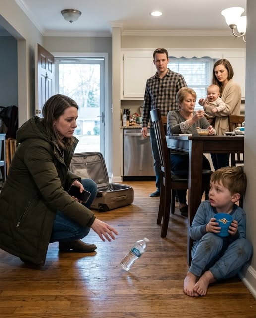 After spending two years on an overseas business assignment, I opened the front door and found my four-year-old son filthy and trembling beneath the dining table while my mother-in-law fed my husband's mistress's baby. My husband simply said, “Keep him away from the child.” I didn't scream. I quietly pulled out my phone... My suitcase stayed beside the front door while I turned on the recorder and lowered the phone against my leg.