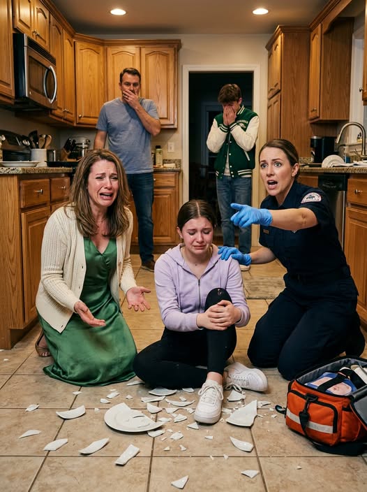 "Stop pretending,” my mom snapped while I was gasping for air at the kitchen sink. My uncle said I was only trying to avoid washing dishes. But when the paramedic checked my pulse, his face changed instantly—and his shout for a stretcher turned the whole room into chaos. “Stop pretending,” my mom scoffed as I gasped for air-1.
