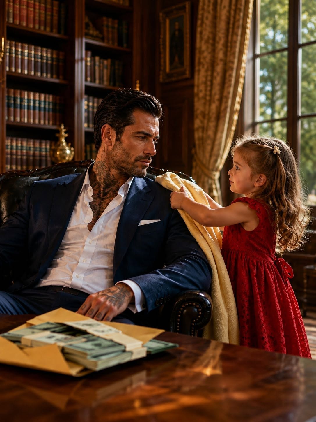 The Mafia Boss Left $5,000 Beside His Chair to Test My Sick Three-Year-Old—She Ignored the Cash, Gave Him Her Father’s Bracelet, and Changed Everything