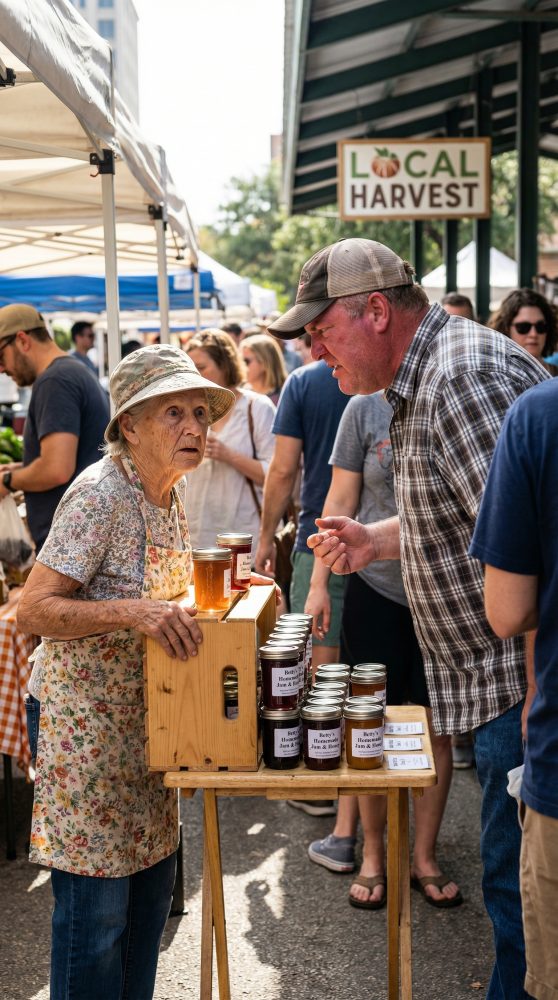 He Destroyed Her Stall in Public—Until One Name Made Him Beg in Front of Everyone