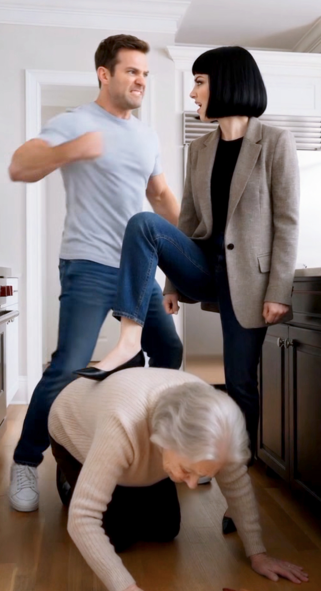 She Forced My 81-Year-Old Mother to Crawl on the Floor for TikTok Fame — But She Didn’t Know I Was Home