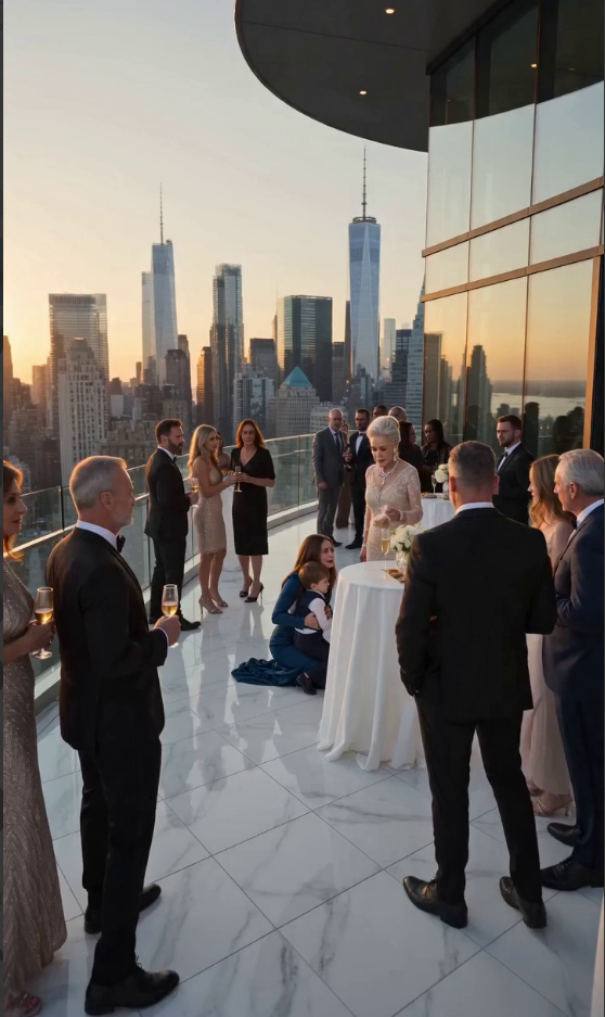 A billionaire grandmother publicly threw her daughter-in-law and 5-year-old grandson onto the floor of a luxury penthouse party