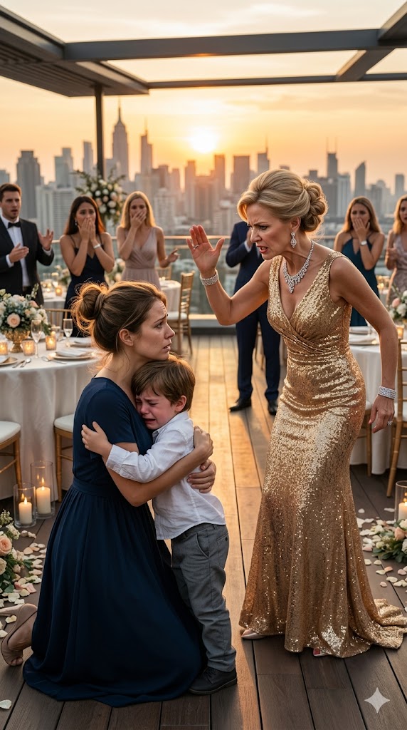 They Slapped Her Son at a Rooftop Wedding—Then Learned the Single Mom Owned the Entire Block