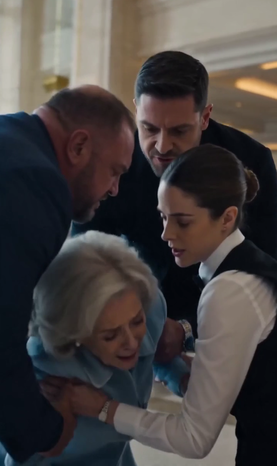 The whole lobby went silent when a waitress stepped between a millionaire’s family and the old woman they were trying to control.