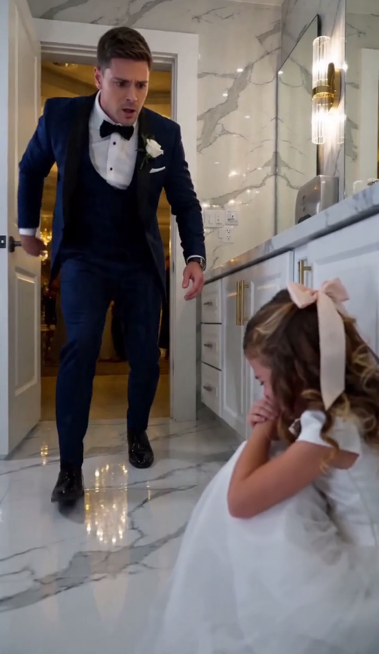 The Groom Found a Little Girl Hiding in the Bathroom Before His Wedding… Then Her Secret Shattered the Entire Ceremony