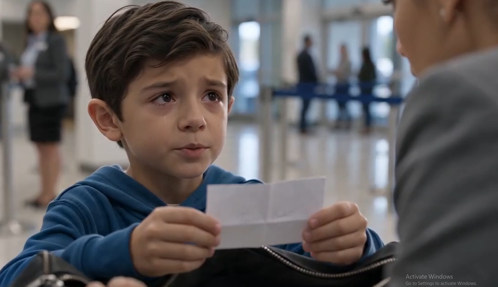 Everyone in the bank froze when a five-year-old boy slammed a duffel bag onto the counter