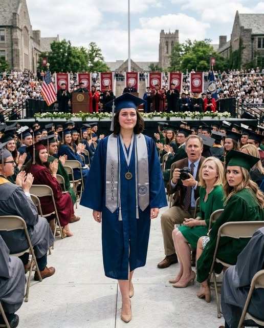 And the president said, “Please welcome this year’s valedictorian…”