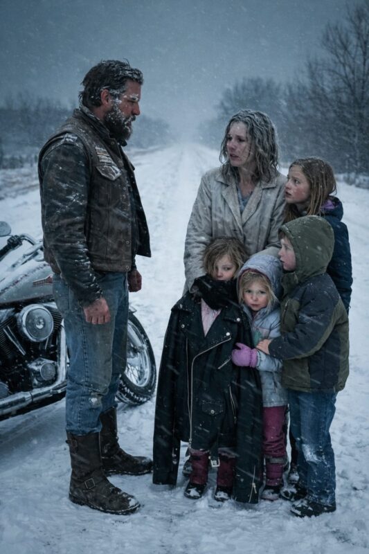 “Come with me,” the biker told the stranded mother and her children—an offer that would change everything.