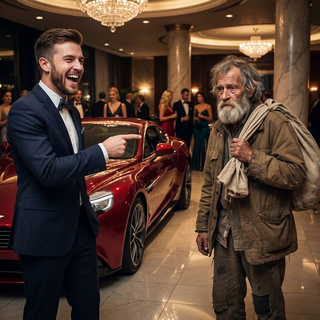 “I’LL GIVE YOU MY FERRARI IF YOU CAN START IT,” THE MILLIONAIRE LAUGHS… BUT THE HUNGRY OLD MAN SILENCES HIM.