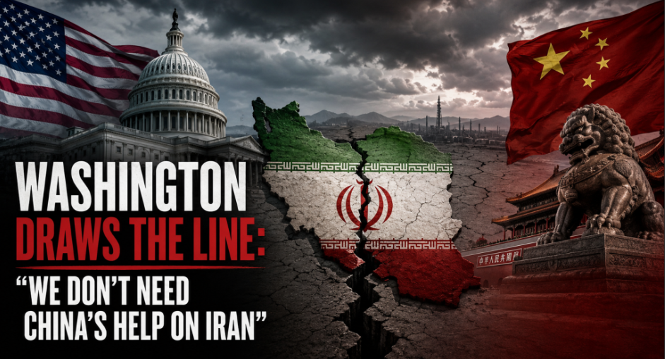 Washington Draws the Line: “We Don’t Need China’s Help on Iran”