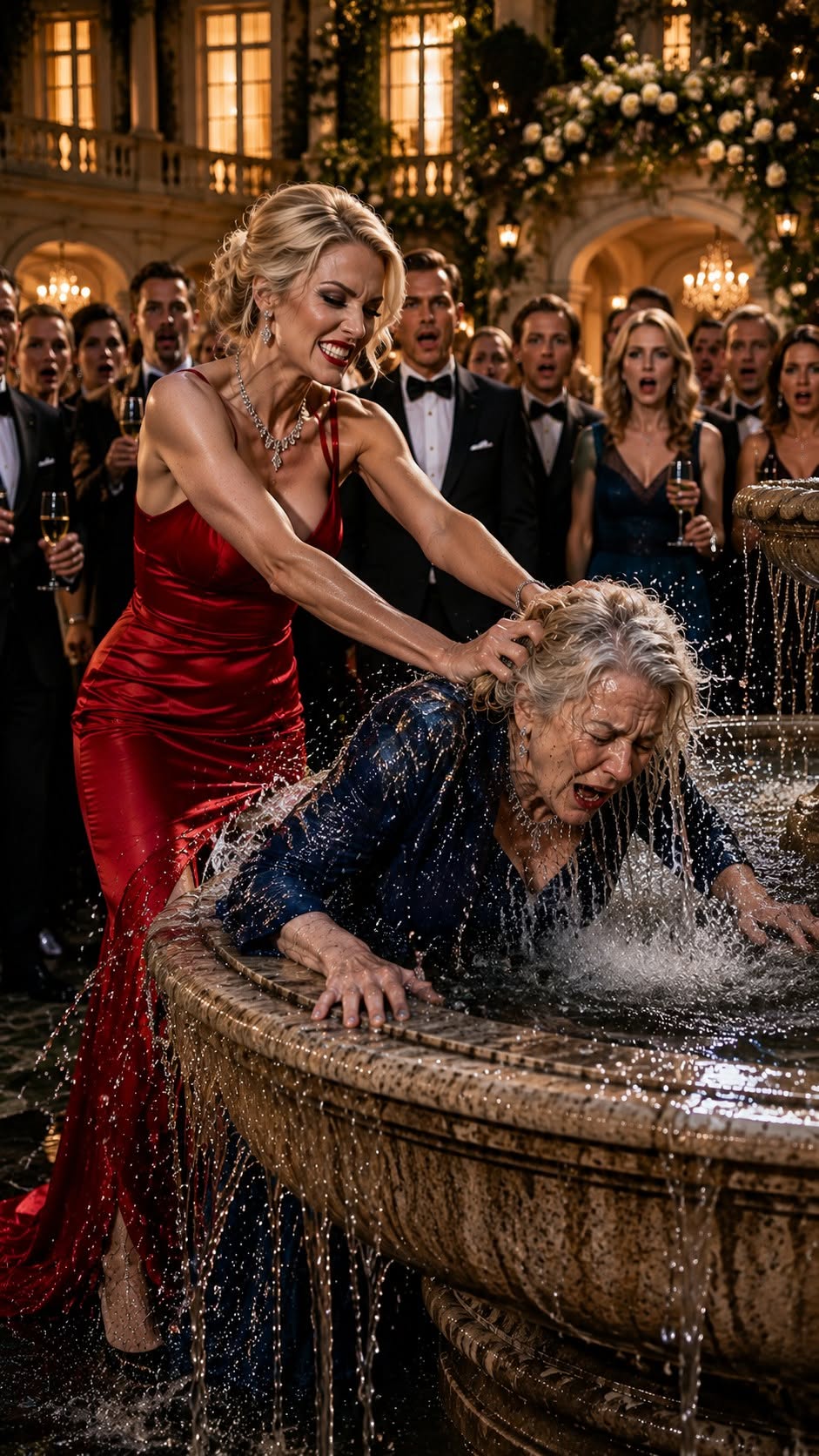 My Fiancée Shoved My Mother Into a Fountain and Laughed About Her Poverty — Then I Revoked the Bridge Loan Keeping Her Family Alive