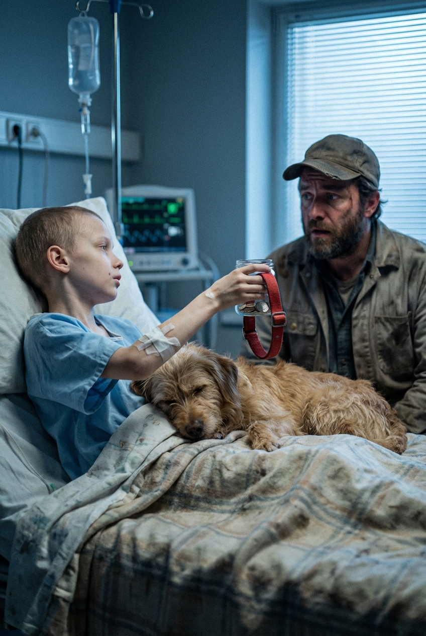 A dying seven-year-old boy gave me $3.87 in pennies, begging me to save his abused dog from his stepfather. What my tow truck crew did next didn’t just help—it transformed our entire town in ways no one expected.