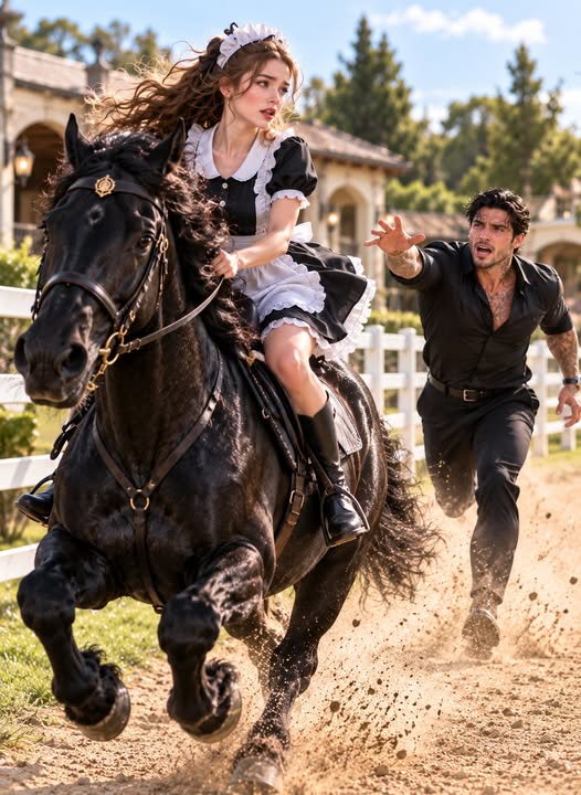 Maid rides mafia boss's black stallion