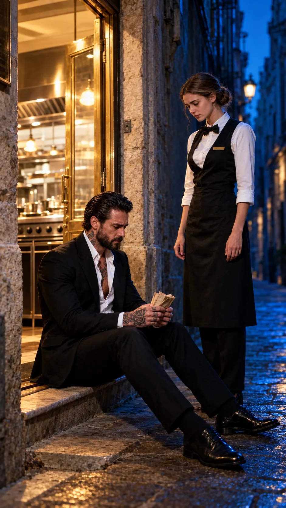 The Waitress Found a Mafia Boss Searching for Food Outside—Then Whispered, “Come In, Dinner’s Warm”
