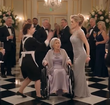 THE SOCIALITE RAISED HER HAND TO SLAP A WOMAN IN A WHEELCHAIR—THEN THE MAID CAUGHT HER WRIST AND THE REAL HOST WALKED IN