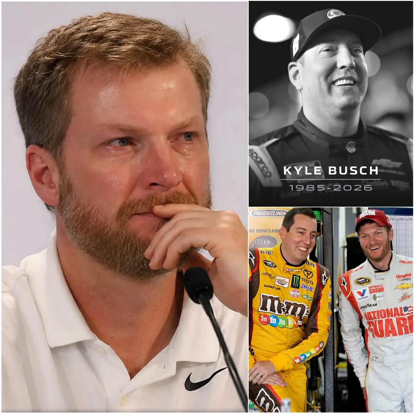 HEARTBREAKING NEWS 30 MINUTES AGO💔😢 Dale Earnhardt Jr. shared an emotional tribute to Kyle Busch, revealing Busch was the one who repaired their friendship before his d3ath.