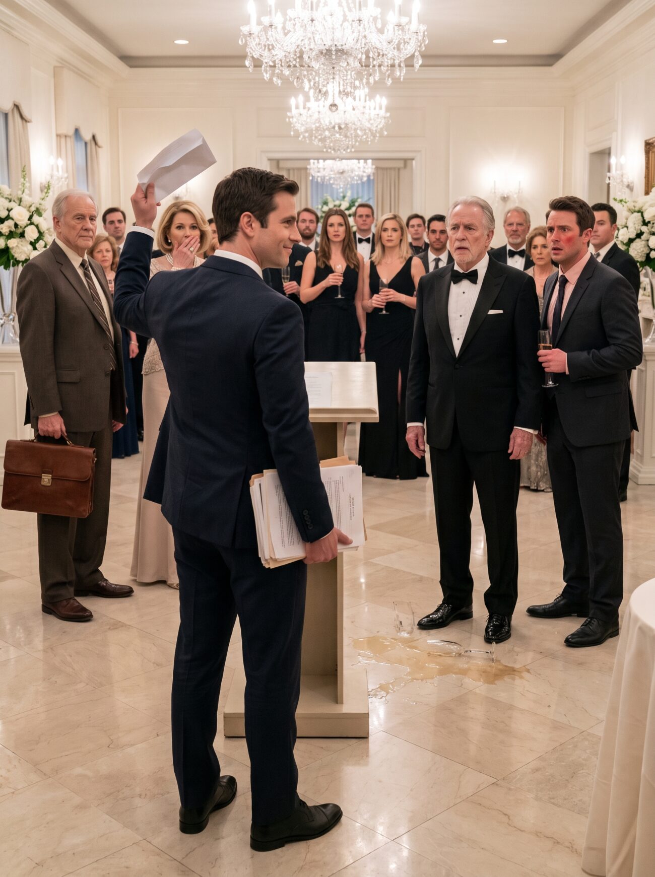 At my father’s retirement party, he raised a glass in front of every executive, investor, and family friend we knew, then announced my brother Brandon would inherit everything — the $120 million company, the Malibu mansion, even the private jet. Then he turned to me and said, “Michael, you get nothing. You were never supposed to be born.” The room laughed.