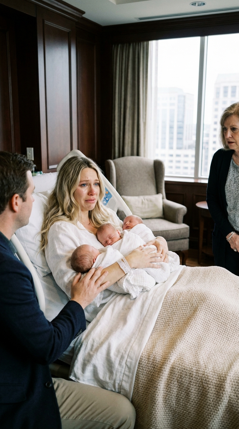 PART 1: After I gave birth to our triplets, my husband walked into my hospital room with his mistress at his side, proudly carrying a luxury bag. 14009
