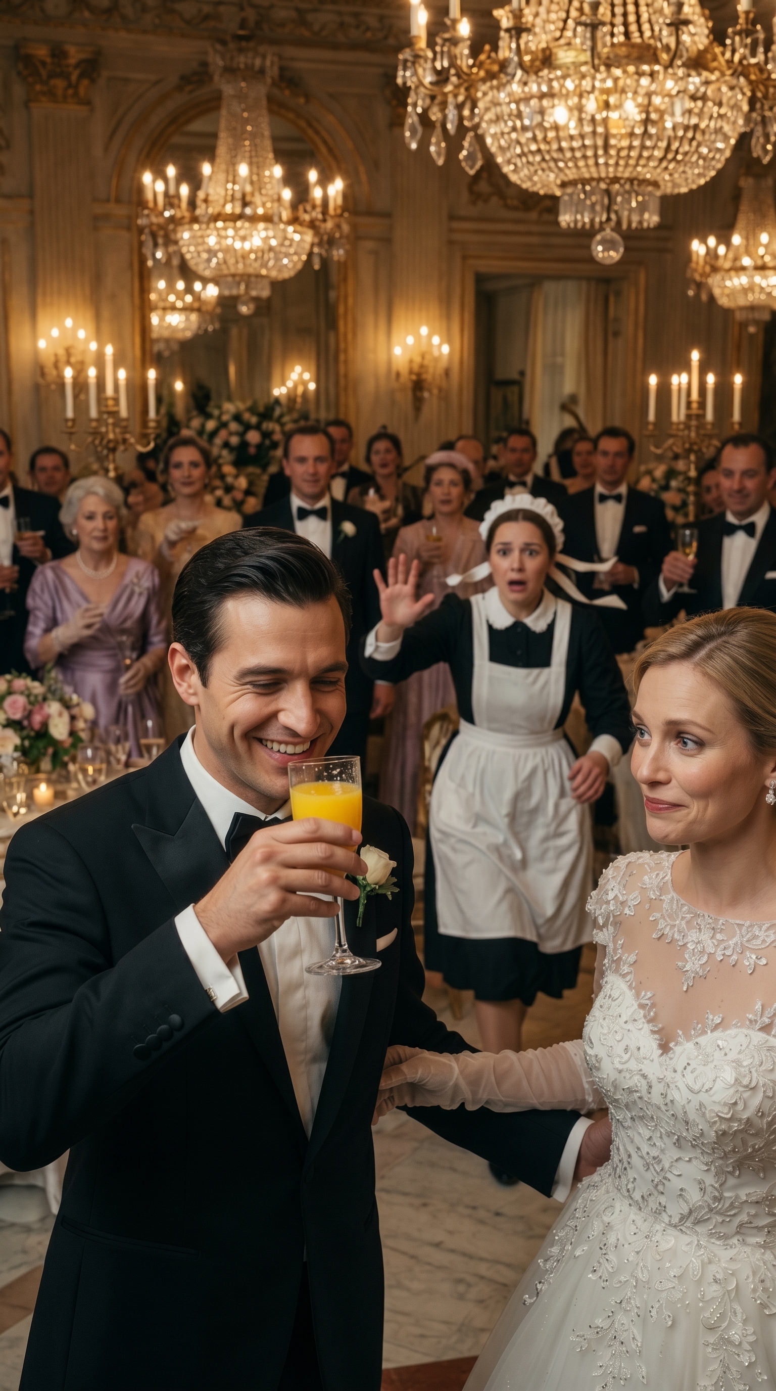 Right in the middle of a luxurious wedding ceremony, where hundreds of elite guests were raising their glasses to celebrate what seemed like the perfect marriage, everything shattered in a single moment.