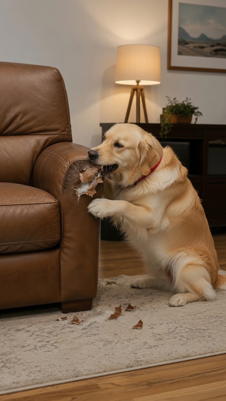 The Golden Retriever Knew Something Was Inside the Sofa and Warned Its Owner