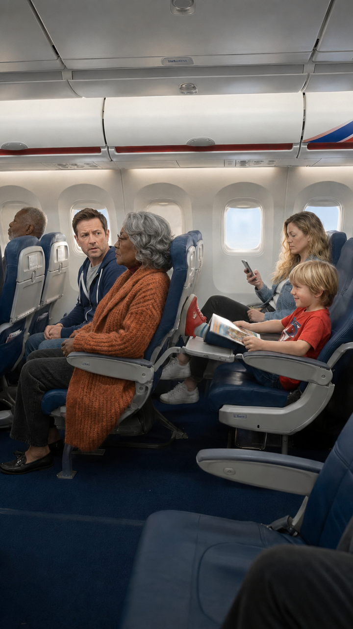 A Young Boy Keeps Kicking An Elderly Passenger’s Seat During The Flight 2
