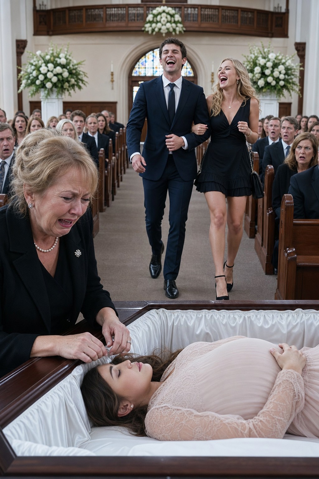 My pregnant daughter was in a coffin—and her husband showed up like it was a celebration.