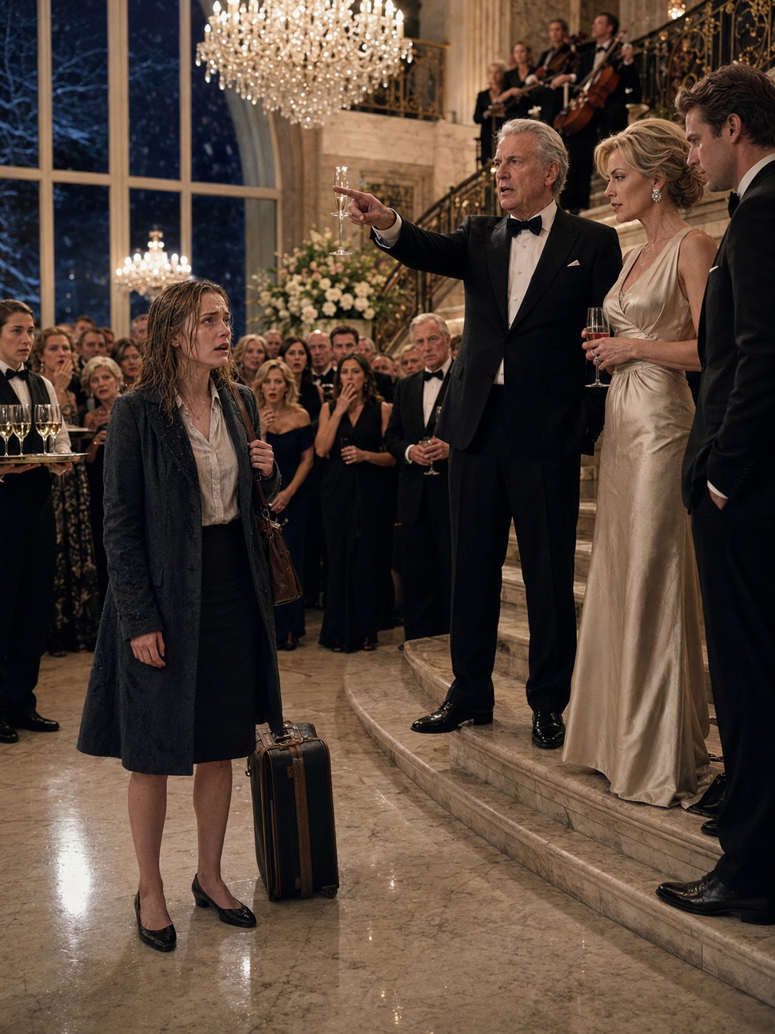 In front of 200 guests, my parents gave my sister $55 million—then took my keys, froze my card, and left me to walk three miles through a freezing Connecticut night, until a ‘homeless’ old woman at a bus stop took my coat and spoke four words that changed everything.