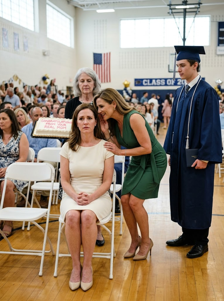 vf At my son’s high school graduation, my sister walked into the gym carrying a white bakery cake that said “Congratulations From Your Real Mom,” then leaned over my chair and whispered, “You’ve been an incredible babysitter.”