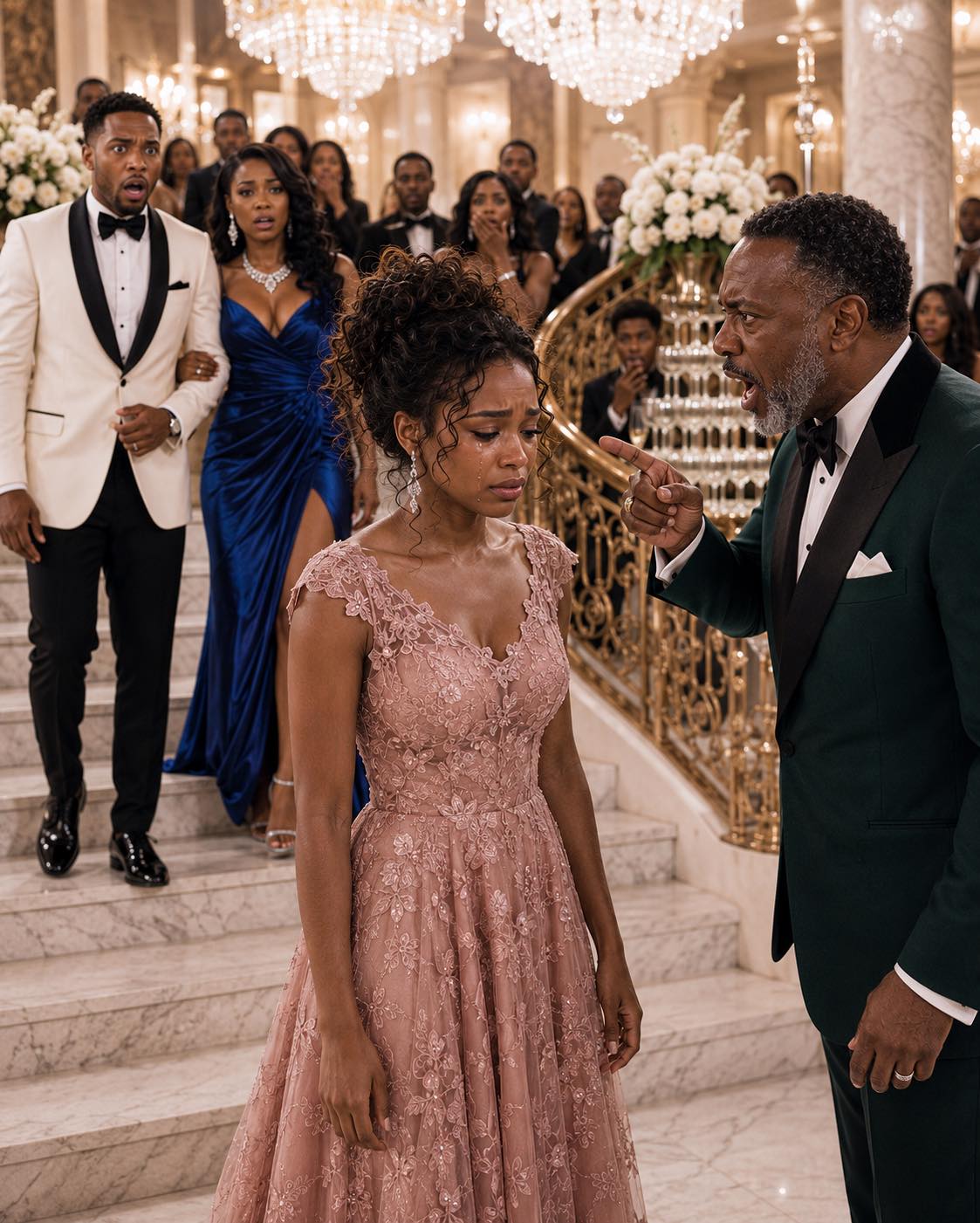 My husband hid me at the party for being embarrassed of my cheap dress… but his career crashed when the billionaire boss recognized my necklace and fell to his knees uncovering 1 30-year secret
