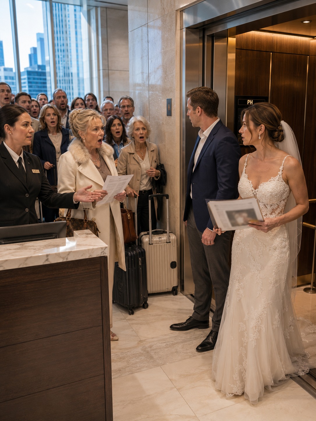 My mother-in-law slapped a $1,500 rent lease on the table five days after my wedding while my husband watched in silence, convinced I was a poor woman lucky to marry into his family, but when she loaded twenty-five relatives onto a bus to expose the “little dump” she said I had crawled back to, the concierge searched my real name, escorted them into the private elevator, and by the time the doors opened on the top floor, my husband was staring at the penthouse deed that proved his mother had just humiliated herself in the home I owned before I ever met him