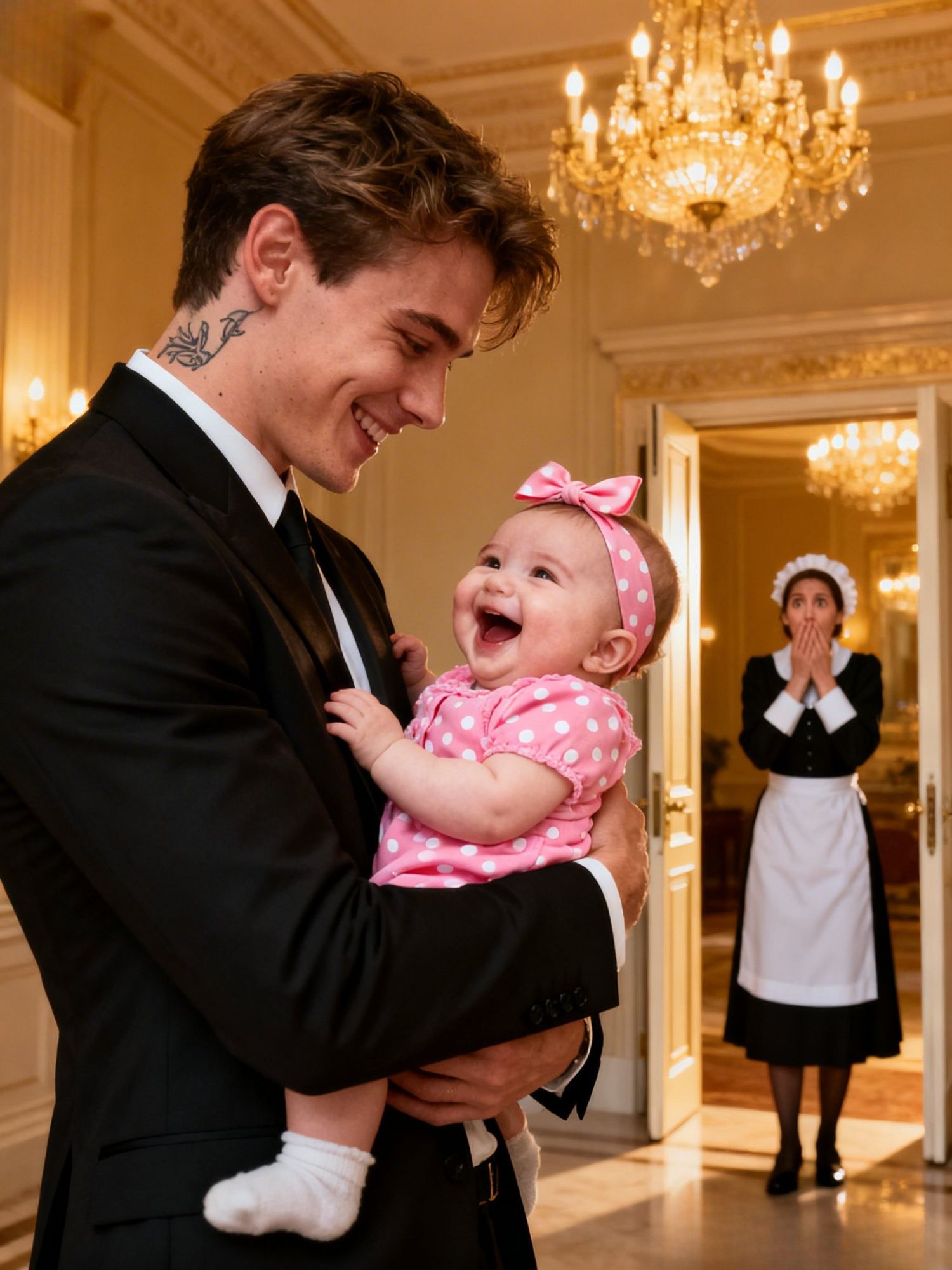 The single mother took her daughter to work
