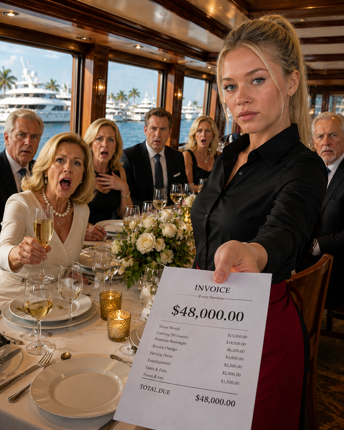 Mother-in-law threw unpaid “small” party at my restaurant, m0cked me as servant. I dropped a $48K bill beside her champagne—then her phone lit up: Ethan calling.