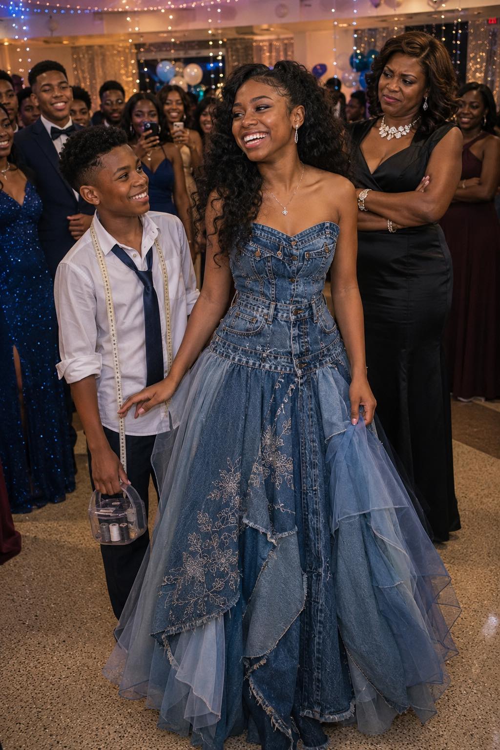 My Stepmom Refused to Give Me Money for a Prom Dress – My Brother Sewed One from Our Late Mom's Jeans Collection, and What Happened Next Made Her Jaw Drop