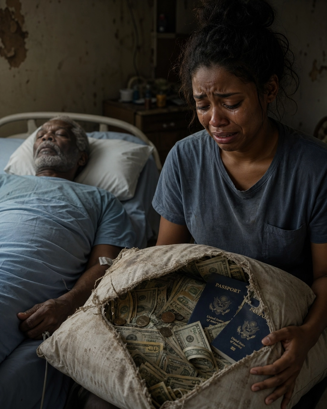 My father-in-law had no pension. I cared for him with all my heart for 12 years. With his last breath, he handed me a torn pillow and said, “For Maria.” When I opened it, I cried nonstop…