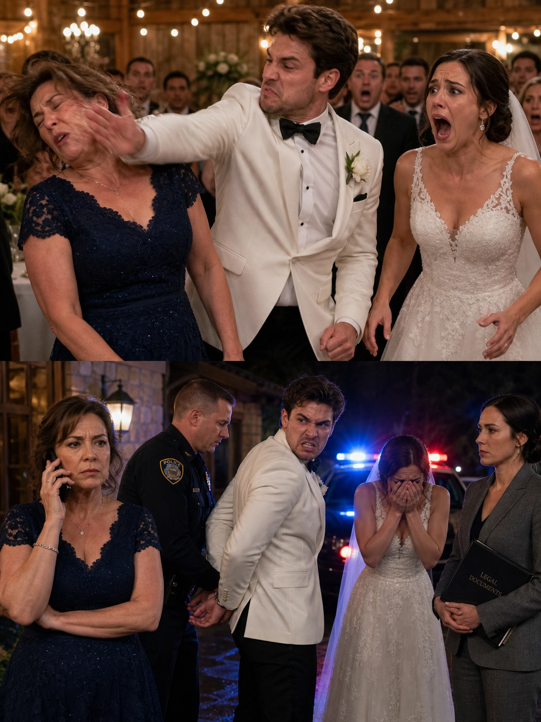 At my daughter’s wedding, my son-in-law demanded that I hand over the farm keys in front of two hundred guests. When I refused, he slapped me so hard I lost my balance...