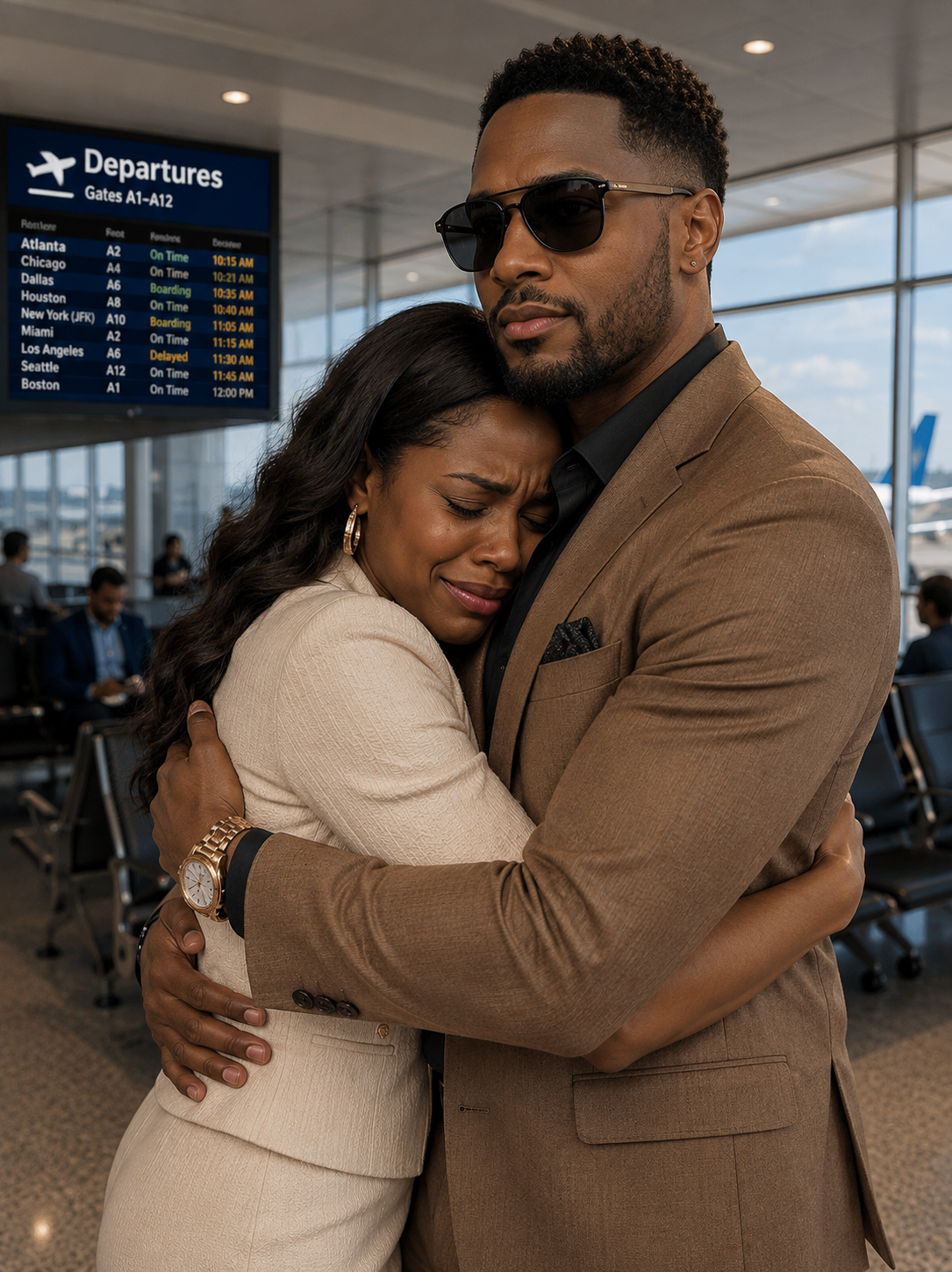 I cried while driving my husband to the airport. He said he was leaving for Zurich for two years. The moment I got home, I moved $720,000 into my account and filed for divorce._0198t
