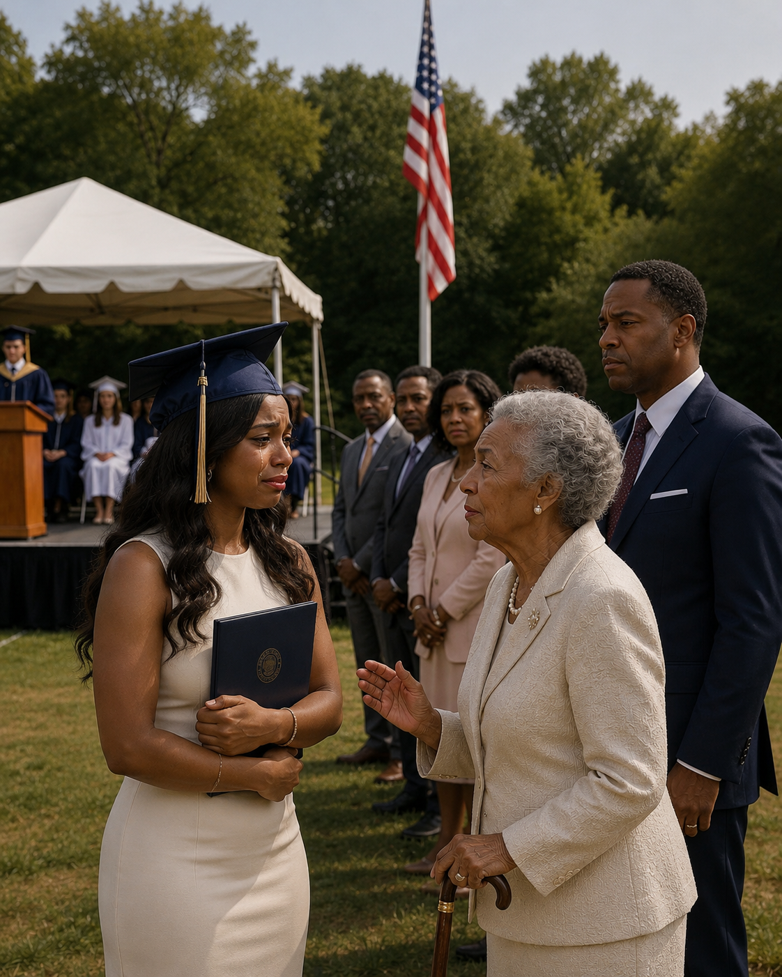 At my college graduation, my grandmother leaned in and casually asked, “So… what have you done with your $3,000,000 trust fund?” I laughed—thinking it was a joke. “What trust fund?” That’s when everything went silent. My parents froze. No smiles. No words. Just panic.
